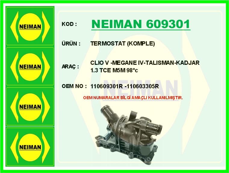 Termostat 89 C Komple Duster II 19>MEGANE IV 15>KADJAR 15> Talisman 15> 1.3 Tce H5H
