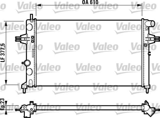 Radyatör Astra G-Zafira 1.4 16V-1.6 16V-1.8 16V-2.0 16V-2.2 16V Ac Klimasiz Mekanik 610x377.5x23