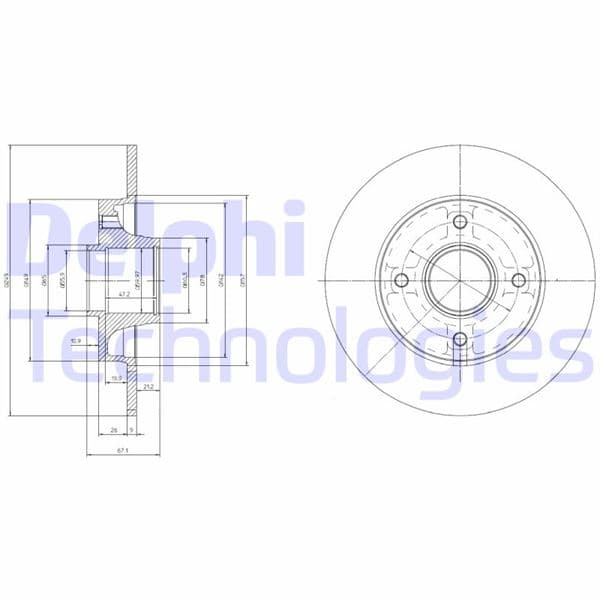 Arka Fren Aynasi Adet P307-C4 1.4-1.6-2.0 HDi 05> 249x9x4DL Poryali
