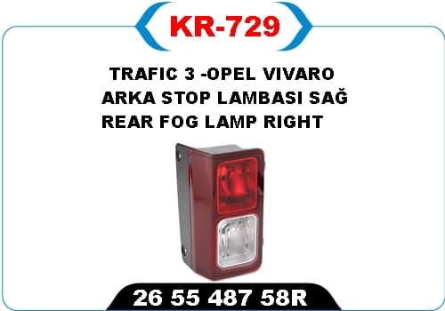 Arka Sis Lambasi Sağ Trafic 3 -Opel Vivaro