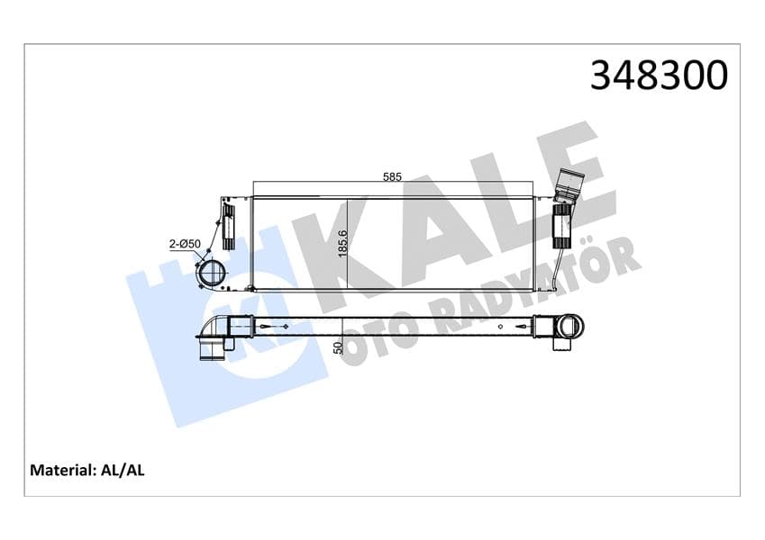 Turbo Radyatörü İntercooler MGN II-Scenic II 1.5DCI-1.9DCI Al-PL-BRZ 586x187x40