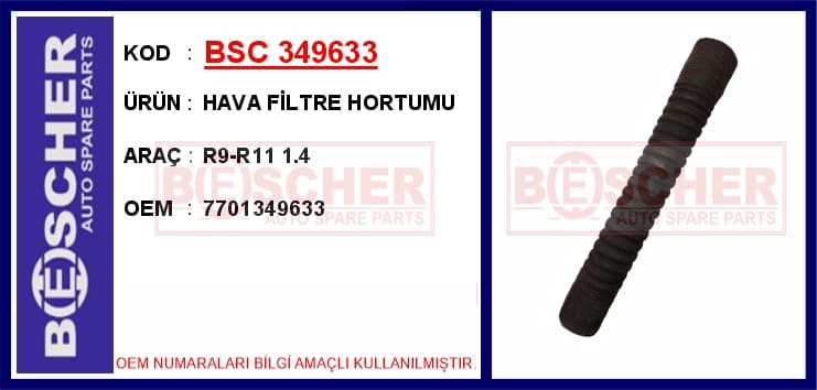 Hava Filtre Hortumu R9-R11 1.4