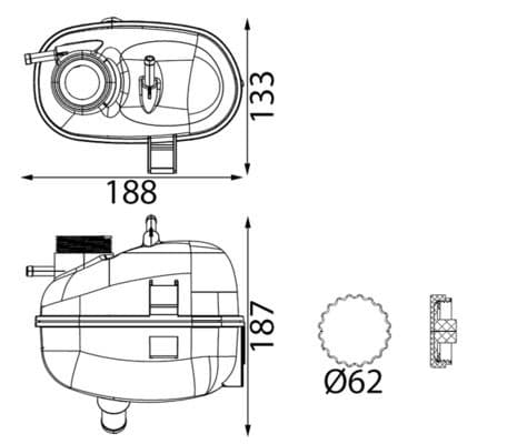 Yedek Su Deposu Genleşme Kavanozu Combo 1.3-1.6-1.7CDTI-Corsa C 1.3-1.4-1.8-1.7CDTI-Tigra 1.3 Cdti