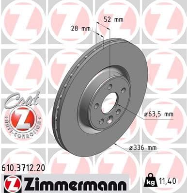 Ön Fren Disk Aynasi Havali Volvo S60 II 10>15 S80 II 06> V60 I 11>15 V70 III 07>15 XC70 II 09>15 336cm Cap