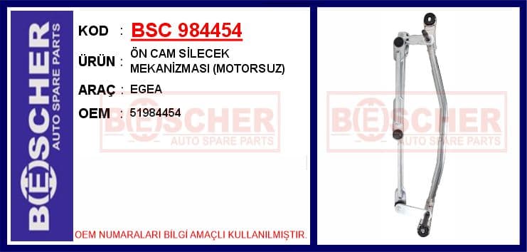 Ön Cam Silecek Mekanizmasi Motorsuz Egea