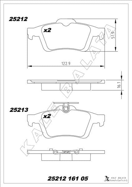 Arka Balata Focus II Cmax 03> Connect 02> Laguna III 07> Opel Vectra C 02> Signum 03> Citroen C5 08> Peugeot P508 10>18 1647875980-4254.A8