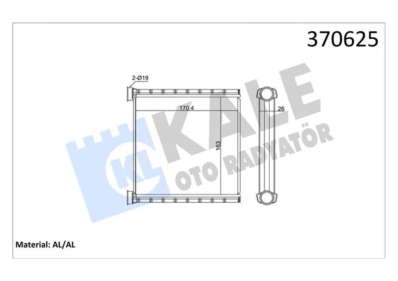 Kalorifer Radyatörü VW Crafter 2.0TDI 18 >Borusuz Brazing Al-Al 26MM