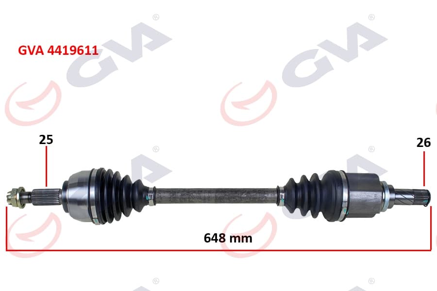 Komple Aks Sol Dacia Dokker 1.5 dCi 12- 648mm