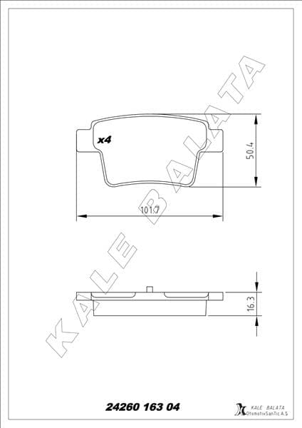 Arka Fren Balatası Mondeo III 04>07 Jaguar X Type Estate 05>09