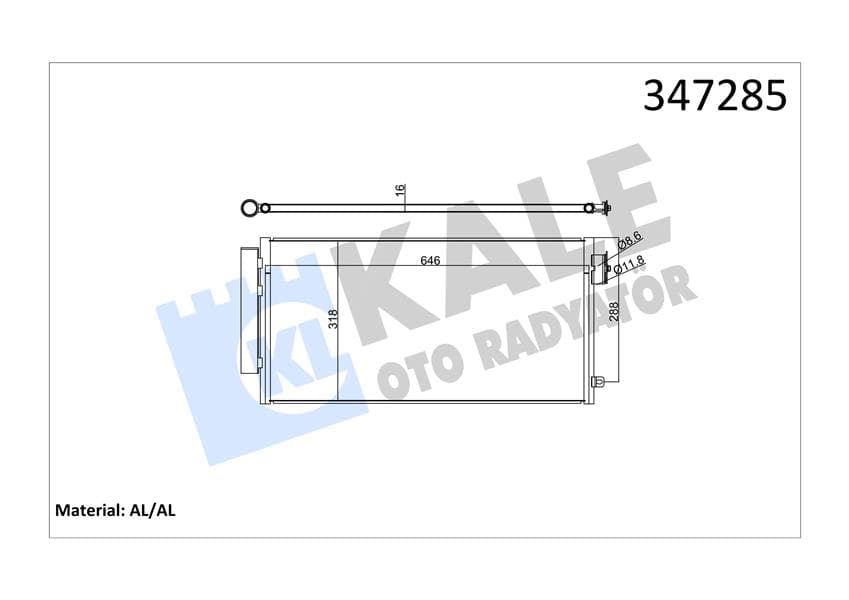Klima Kondanser Radyatörü Fiat Egea 16> 500L 12> 0.9T 1.3D MTJ 1.4 1.6D MTJ 1.6 Al-PL-BRZ