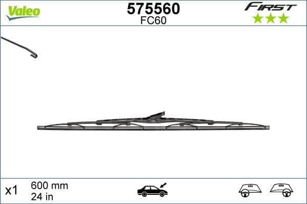 Silecek Süpürgesi 60cm x1 Normal Tip First Üniversal