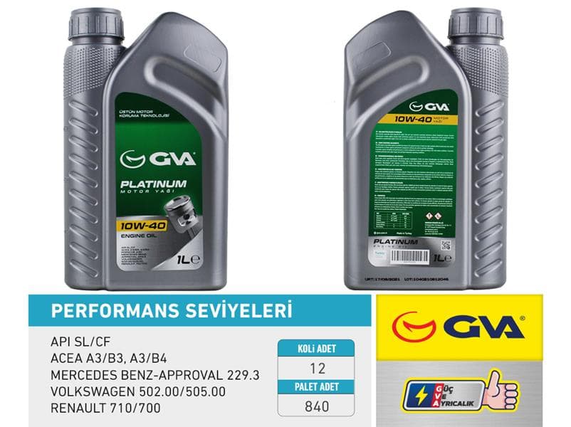 Motor Yağı 10W40 1 LT Platinum Yari Sentetik Api SL/CF