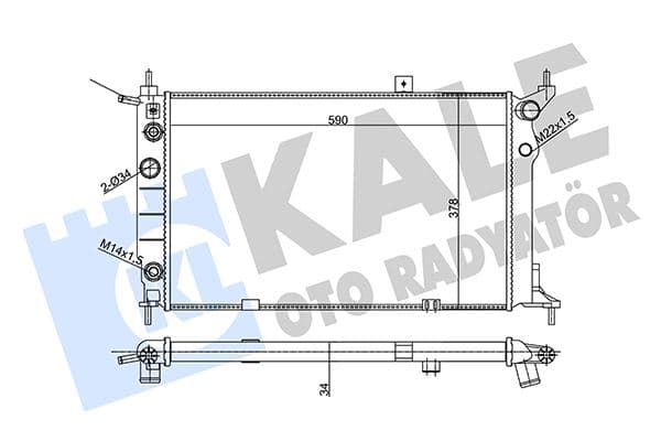 Su Radyatörü Opel Astra F 1.4I 1.6I 1.8I 2.0I 91 > At Ac Mekanik 590x378x34 1300148