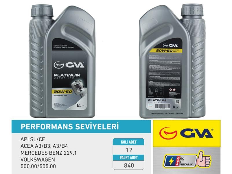Motor Yağı 20W50 1 LT Platinum Mineral Api SL/CF