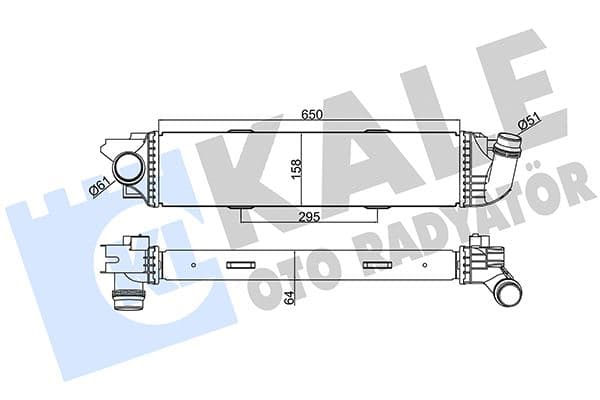 Turbo Radyatörü Renault Trafic III-Opel Vivaro 1.6DCI 650x157x64