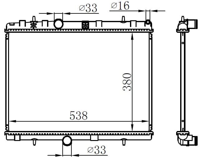 Radyatör 307-407-C4-C5-Berlingo-PARTNER1.6-1.8-2.0 HDi Ac Klimasiz Mek 380x552x26