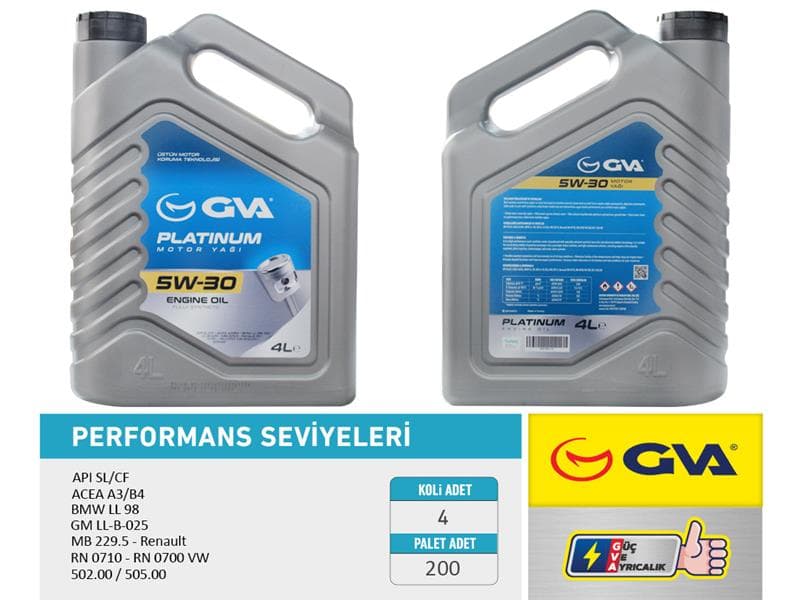 Motor Yağı 5W30 4 LT Platinum Tam Sentetik Api SL/CF