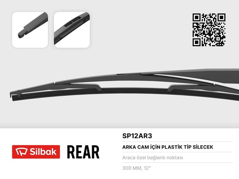 Silecek Süpürgesi Arka Plastik Tip 300mm C1-Nitro-P107-Twingo-Aygo-Yaris P1