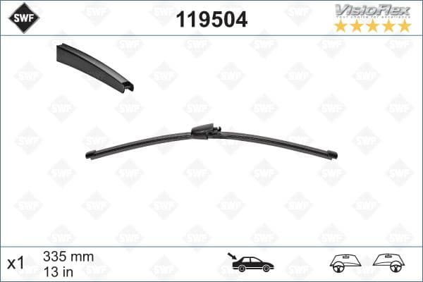 Silecek Süpürgesi Arka GOLF5-GOLF6-Polo-İbiza-Tiguan 335 MM