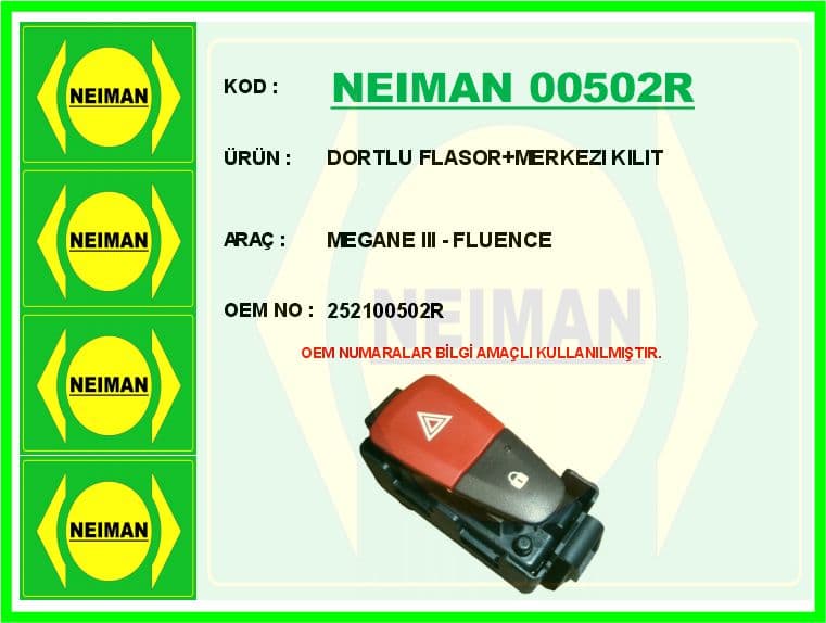 Dortlu Flasor Merkezi Kilit Megane III - Fluence
