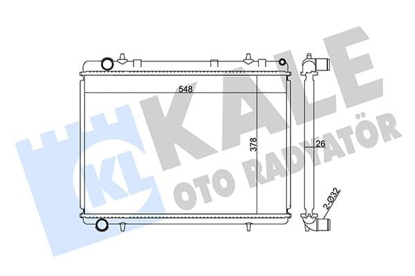 Su Radyatörü Peugeot 307-Citroen C4 1.6HDI 2.0 16V 04 > MT Ac Nac Brazing 378x548x26