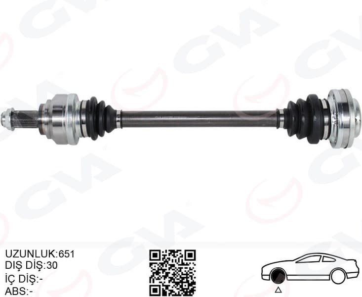 Komple Aks Sağ/sol BMW E60 E63 E64 E65 E66 E87 E90 E92 E93 E81 E82 651MM Diş 30