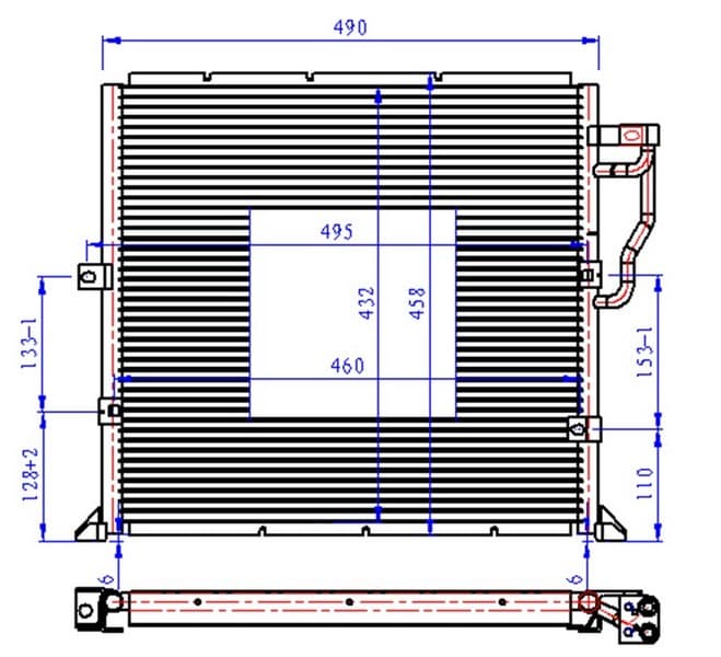 Klima Kondenseri BMW E36 316İ-318İ-320İ 90 > 490X426X16 Oto.-Mek.