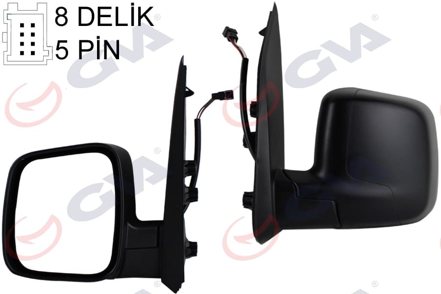 Diş Dikiz Aynasi Sol Fiorino-Bipper-Nemo 07> Elektrikli İsitmali Konveks 5 Fiş VM-6115EHL
