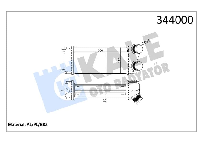 Turbo Radyatörü İntercooler C4-C4 Picasso-P307-P307 SW Al/pl/brz 300x147x85