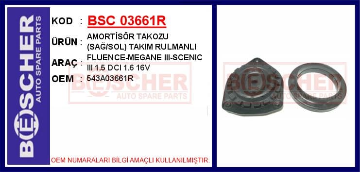 Ön Amortisör Takozu Ve Rulmanı TK. Renault Fluence 09>