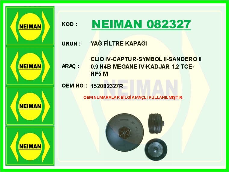 Yağ Filtre Kapağı Renault Clio IV-Captur-Symbol II-Sandero II 0.9 H4B Megane IV-Kadjar 1.2 Tce-HF5 M