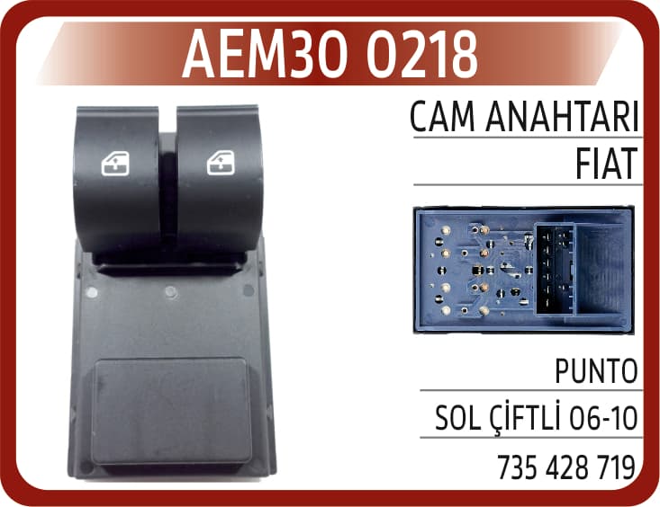 Cam Anahtarı Fiat Punto Sol Çiftli 06-10