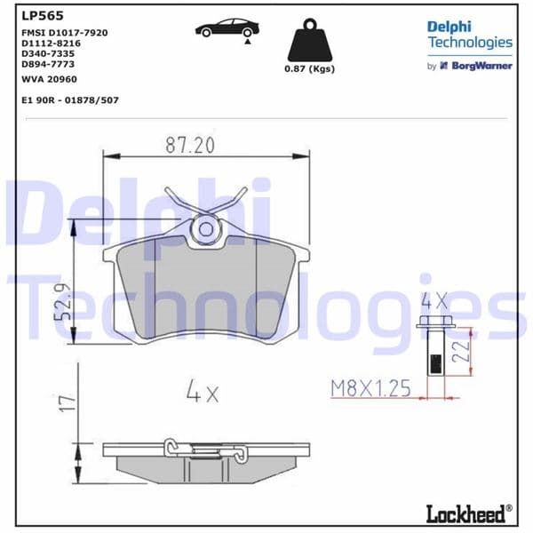Arka Balata Fluence-Megane II-III-P207-P308-P307-Partner-Berlingo-C2-C3-C4-Crossland- Bora-Passat 97 >Golf IV-V-Polo 87x52.9x17