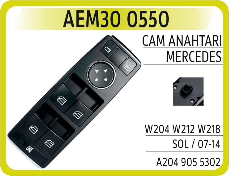 Cam Anahtarı Mercedes W204 W212 W218 Sol / 07-14