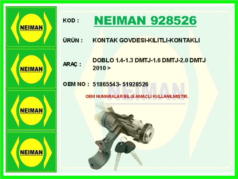 Kontak Govdesi-Kilitli-Kontakli Doblo 1.4-1.3 DMTJ-1.6 DMTJ-2.0 DMTJ 2010 >