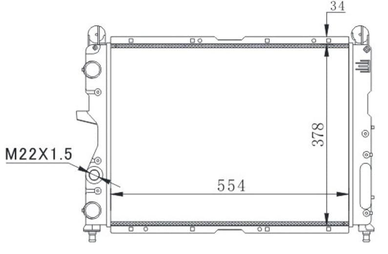 Radyatör TMPR 2.0 İ Ac Klimasiz Mek 558x367x36 Alüminyum