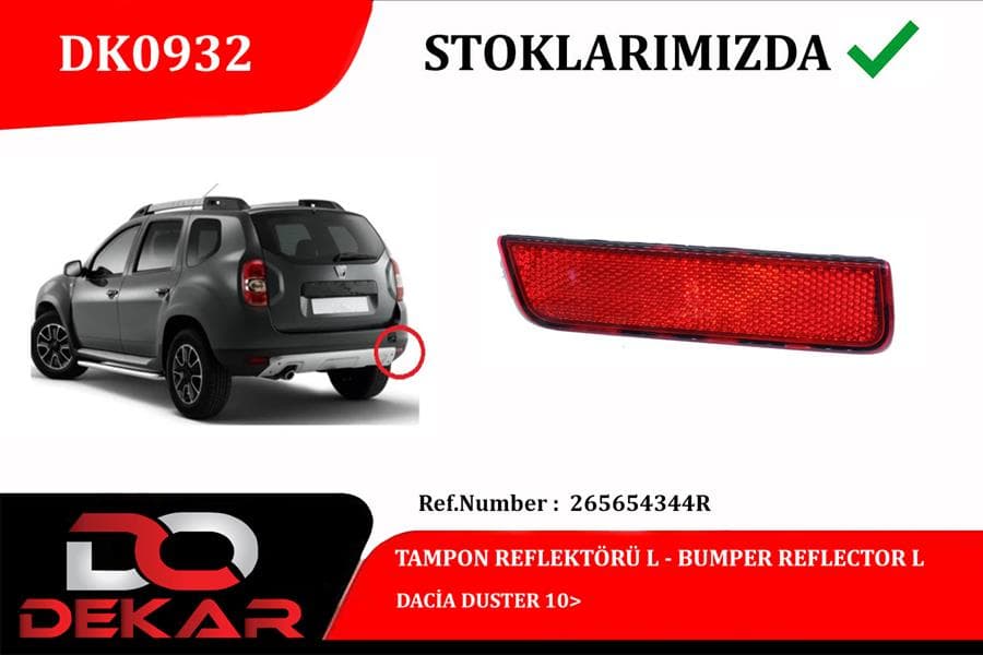 Tampon Reflektörü L Dacia Duster 10>