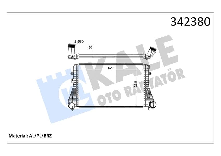 Turbo Radyatörü İntercooler VW Caddy III-Golf VI Audi A3-TT-Leon Skoda Octavia Al-PL-BRZ