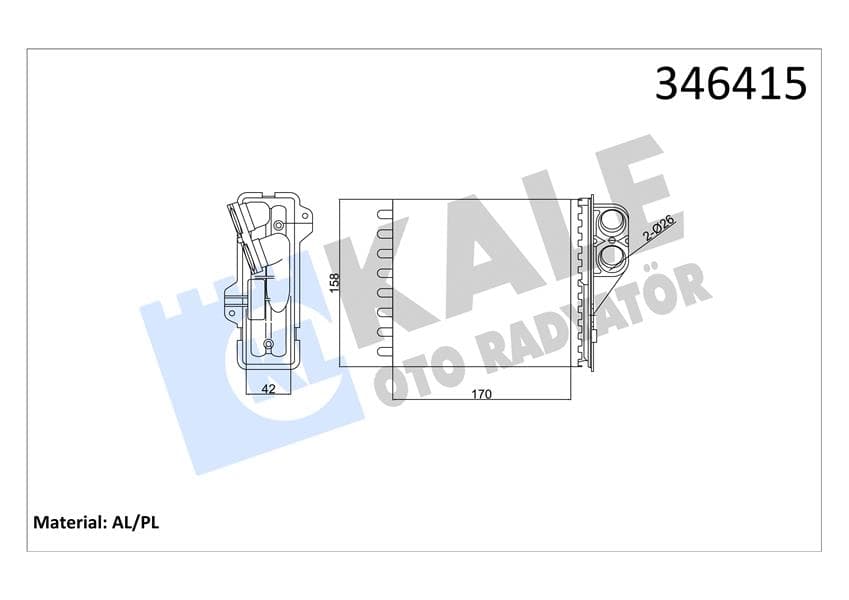 Kalorifer Radyatörü Logan 05>DUSTER 10>SANDERO 10> 170x158