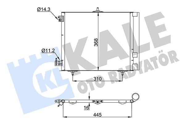 Kondenser P207-P208-P1007-P2008 05 >-C2-C3-C3 II 03>DS 3 14> 1.4 1.6HDI Kurutucu İle Al/al 420X371X1 6