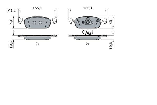 Ön Fren Balatası Renault Clio IV 12> Symbol III 13> Dacia Sandero II 13> Logan MCV II 14> Logan II 13> 0.9TCe 1.0SCe 1.2 1.2TCe 1.5dCi 1.6