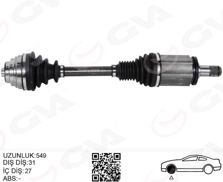 Komple Aks Ön Sol BMW F20 F22 F30 F32 F33 F34 F36 Xdrıve 549MM