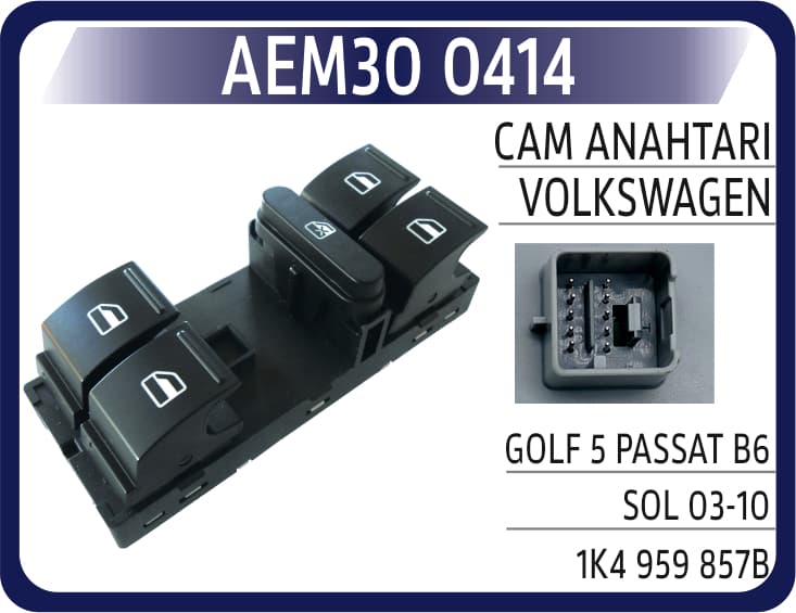 Cam Anahtarı VW Golf 5 Passat B6 Sol 03-10