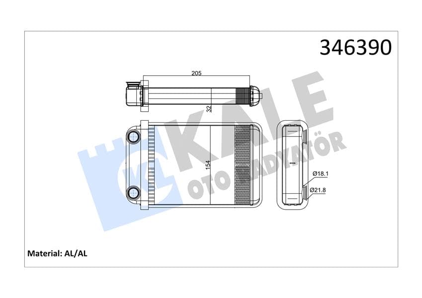 Kalorifer Radyatörü Opel Astra J Astra J GTC 10> Astra K-Zafira Tourer C 15>