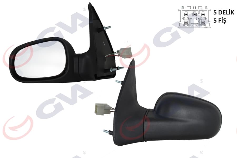 Diş Dikiz Aynasi Sol Clio 94-98 Elektrikli İsitmali Düz Cam 5 Fiş VM-126EHL