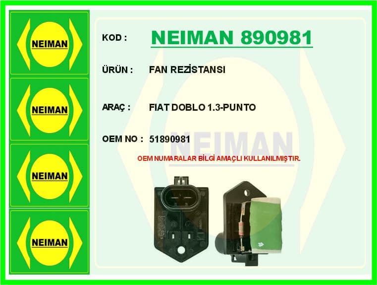 Fan Rezistansi Fiat Doblo 1.3-Punto