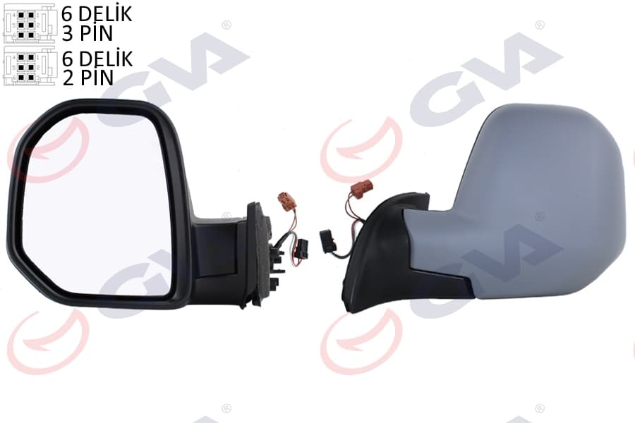 Diş Dikiz Aynasi Sol Berlingo-Partner 08> Elektrikli İsitmali Astarli Konveks VM-6118EHPL