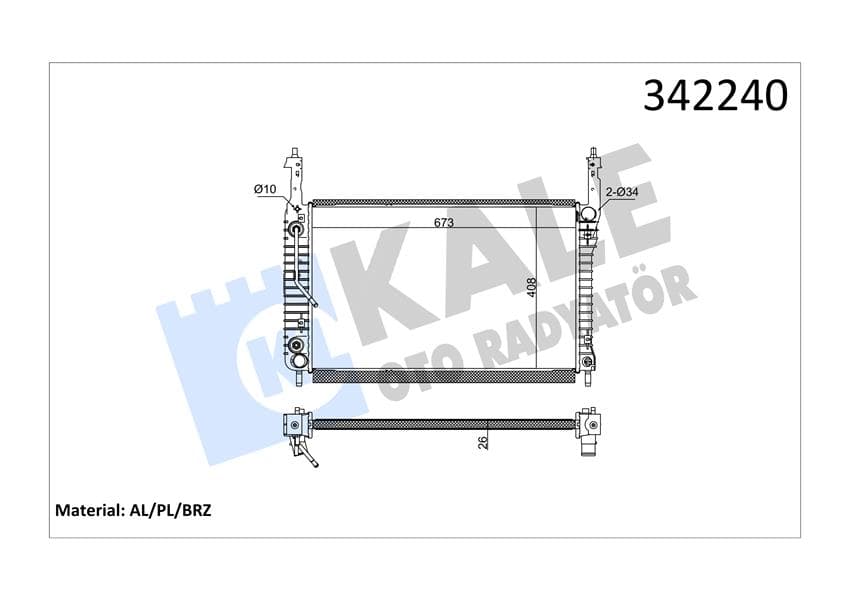 Radyatör Opel Antara Chevrolet Captiva 2.0 Cdti 06> Al-PL-BRZ