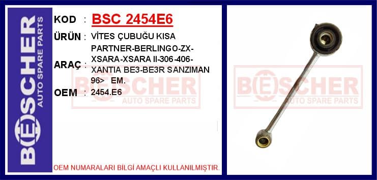Vites Çubuğu Kisa Partner-Berlingo-ZX-Xsara-Xsara II-306-406-Xantia BE3-BE3R Şanzıman 96> Em.