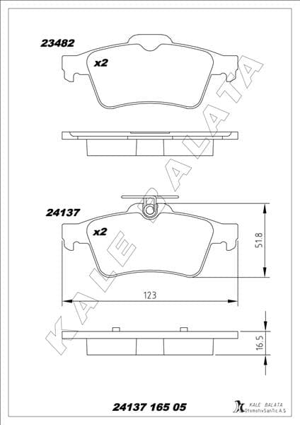 Arka Balata Focus II Cmax 03> Connect 02> Laguna III 07> Opel Vectra C 02> Signum 03> Citroen C5 08> Peugeot P508 10>18 1647875980-4254.A8
